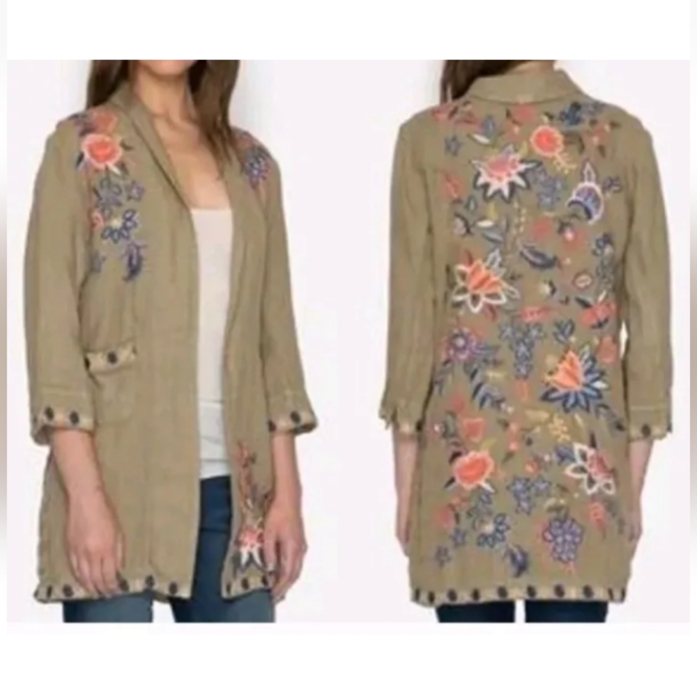 Johnny Was Tiwa Linen Coat M